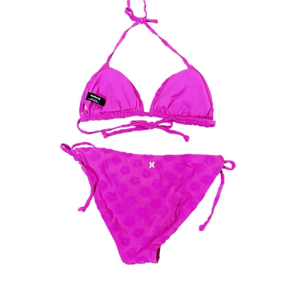 NWOT Hurley Pink Floral Matching Bikini Set Size Medium - Picture 3 of 6